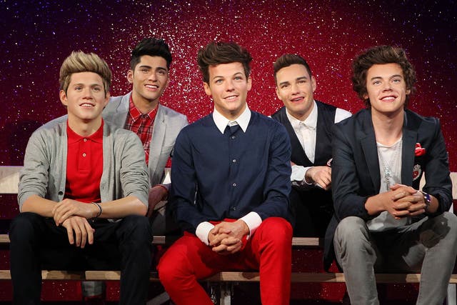 <p>One Direction Madame Tussauds wax figures</p>