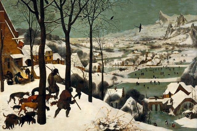 <p>Weary hunters return from an expedition with little to show for it in the 1565 Dutch painting, Hunters in the Snow by Pieter Brueghel the Elder </p>