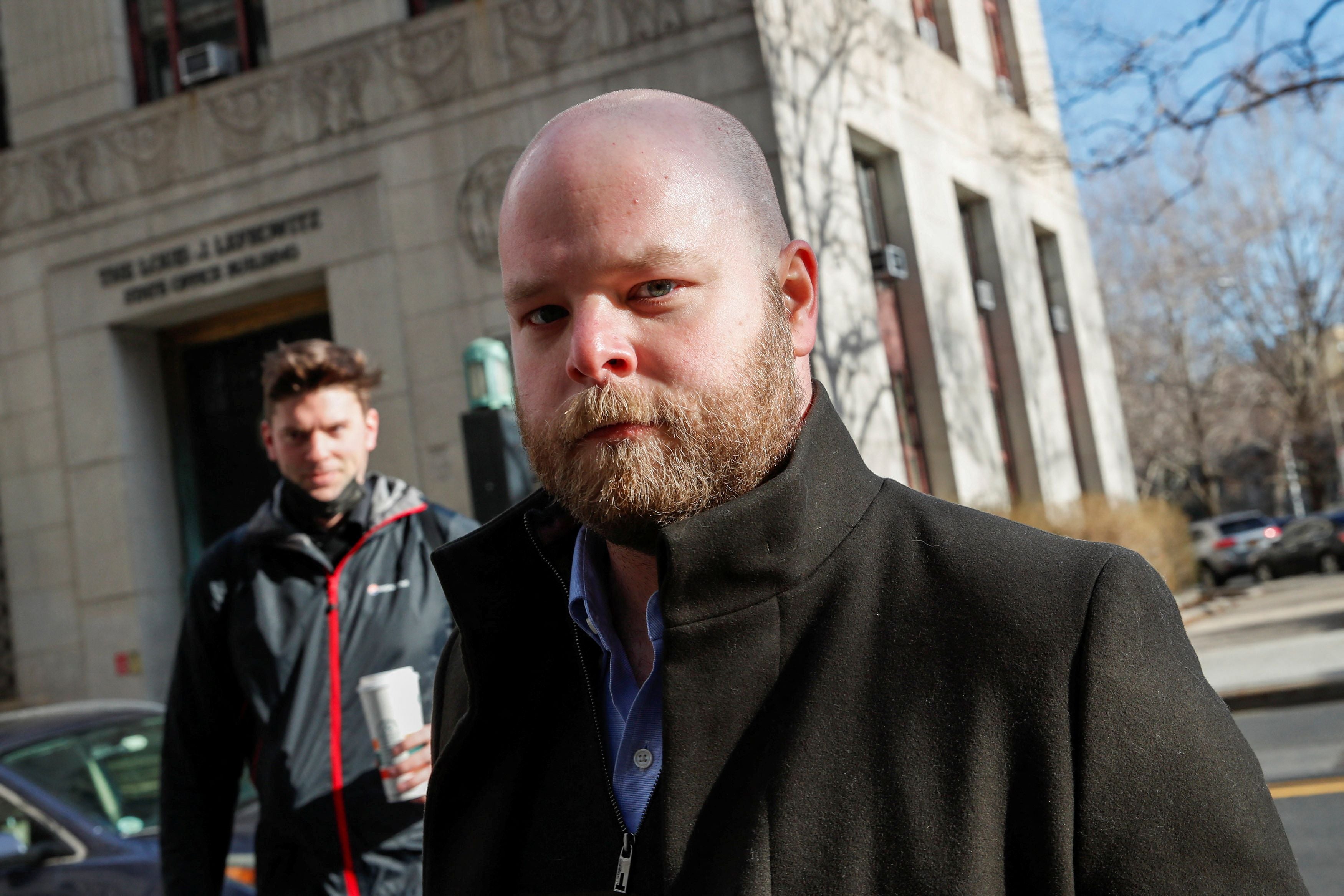 Scotty David arrives at the federal courthouse in Manhattan in March
