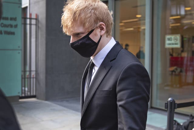 Ed Sheeran leaves the Rolls Building, High Court in central London (Joshua Bratt/PA)