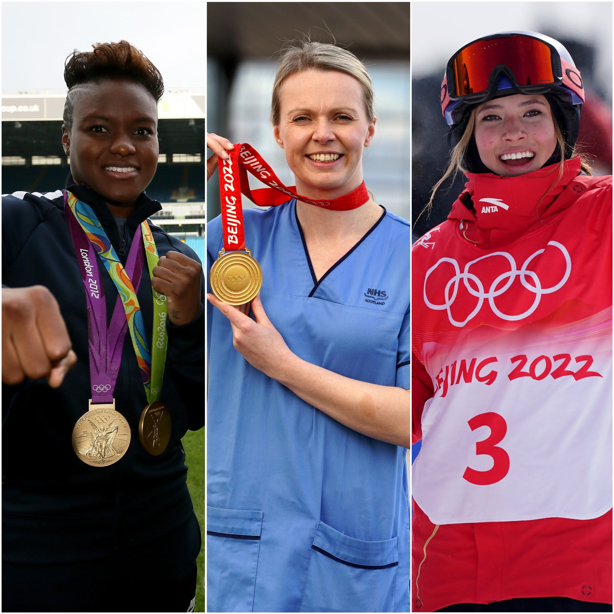 Nicola Adams, Vicky Wright and Eileen Gu, l-r, were among those marking International Women’s Day ( Richard Sellers/Andrew Milligan/PA)
