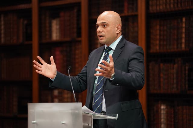 Health and Social Care Secretary Sajid Javid delivers a speech on healthcare reform in the Dorchester Library at the Royal College Of Physicians, London (PA)