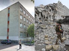 Before and after pictures from Ukraine show absolute devastation caused by Russian troops