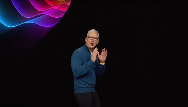 <p>Tim Cook wearing blue and yellow</p>