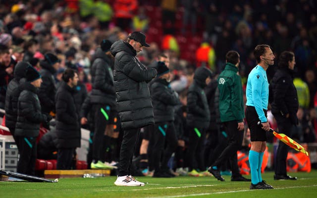 Liverpool manager Jurgen Klopp was grateful their Champions League last-16 second leg tie was one they could afford to lose (Peter Byrne/PA)