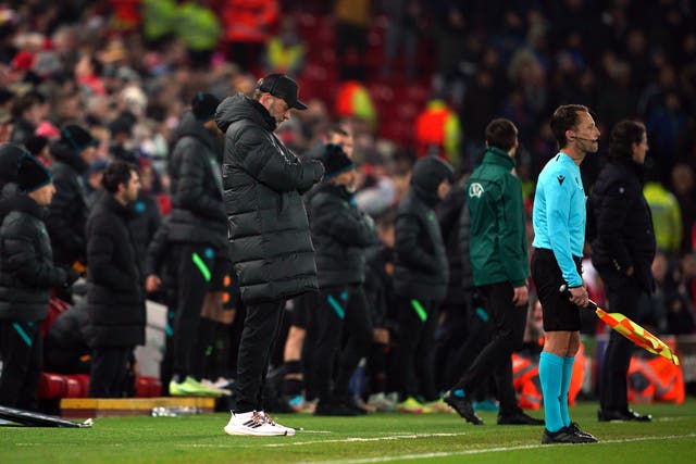 Liverpool manager Jurgen Klopp was grateful their Champions League last-16 second leg tie was one they could afford to lose (Peter Byrne/PA)