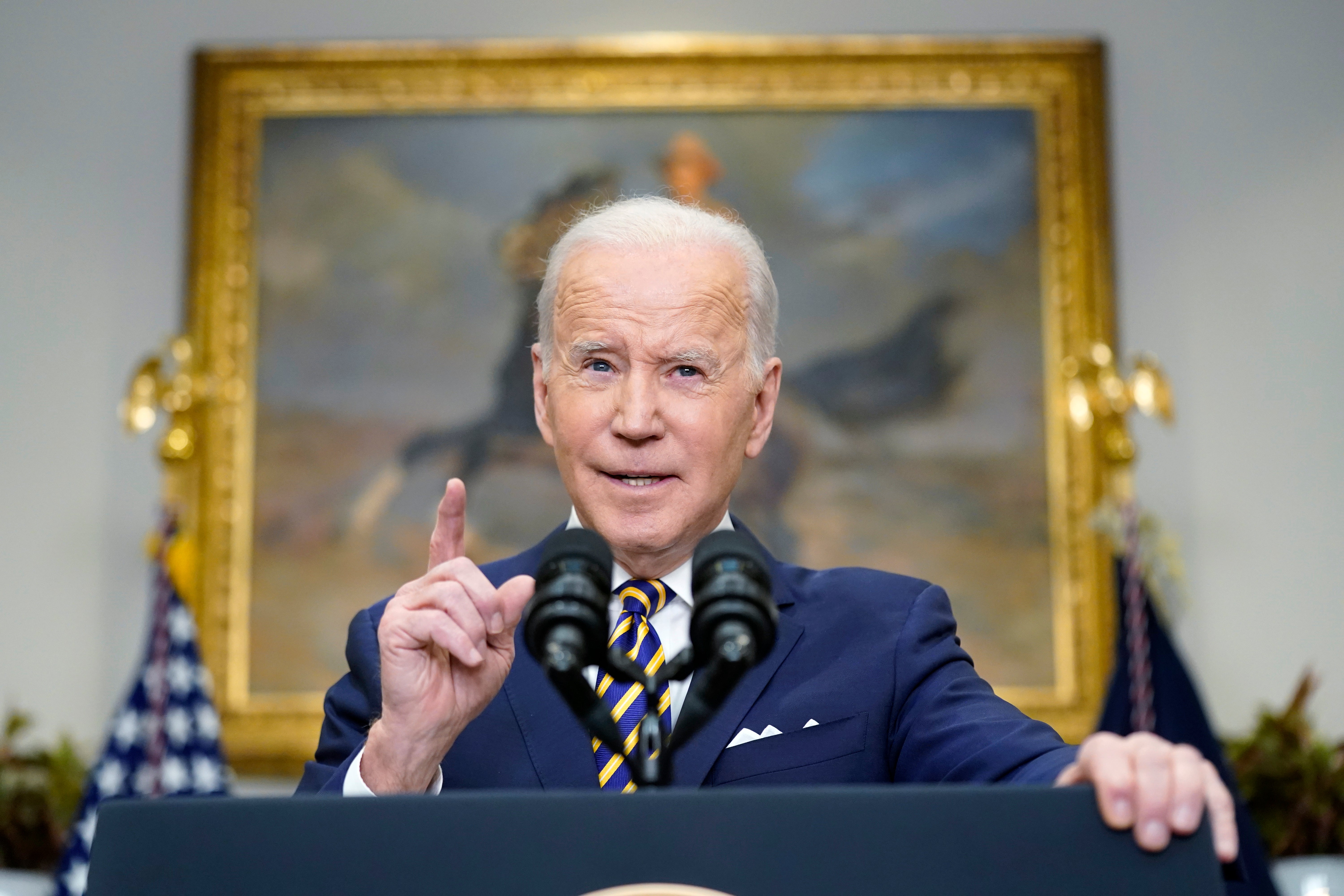 US president Joe Biden announced a ban on imports of Russian oil and gas on Tuesday.