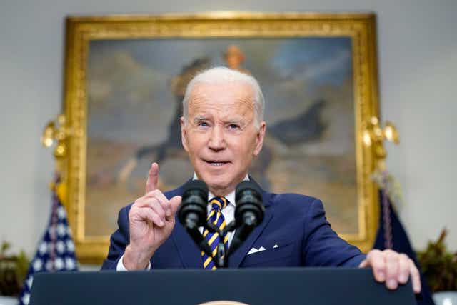 <p>US president Joe Biden announced a ban on imports of Russian oil and gas on Tuesday. </p>