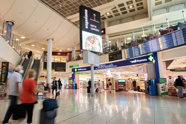 <p>Going south: Gatwick’s South Terminal before the coronavirus pandemic. It is due to reopen on 27 March</p>