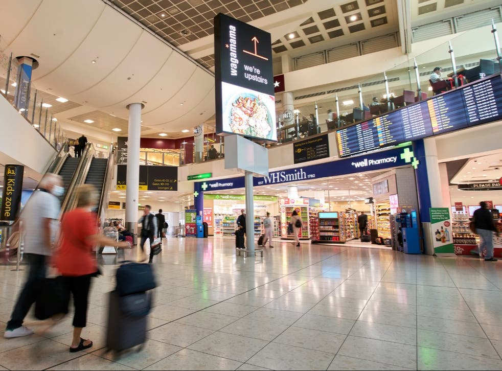 <p>Going south: Gatwick’s South Terminal before the coronavirus pandemic. It is due to reopen on 27 March</p>