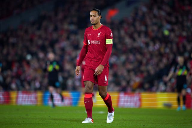 Liverpool defender Virgil Van Dijk admits the performance against Inter Milan proves the players are human (Peter Byrne/PA)