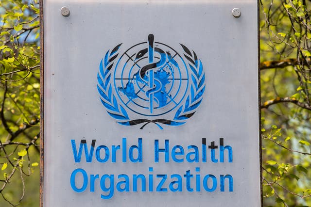 <p>The logo and building of the World Health Organization (WHO) headquarters in Geneva, Switzerland</p>
