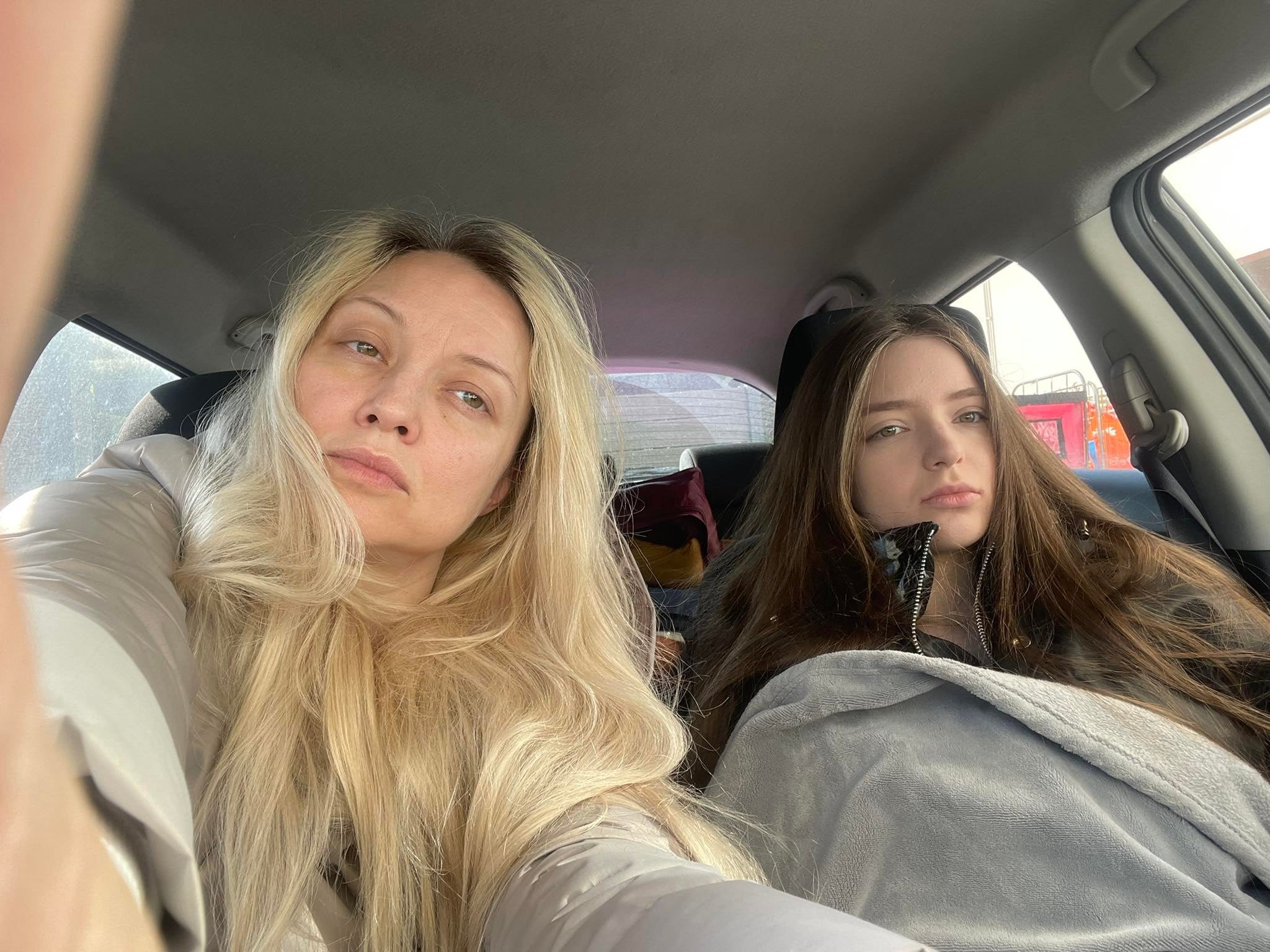 Alena Semenova, 22, (right) and Tetyana Tsybanyuk, 40, from Kyiv who are stuck in their in France after being refused entry to the UK (Family handout/PA)