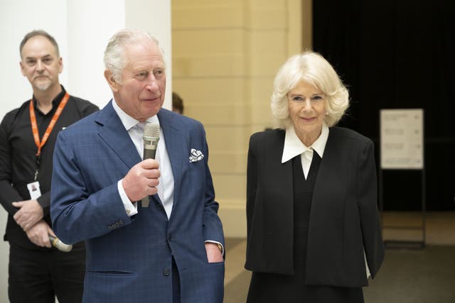 The Prince of Wales and the Duchess of Cornwall during a visit to Tate Britain in London (Paul Grover/Daily Telegraph/PA)