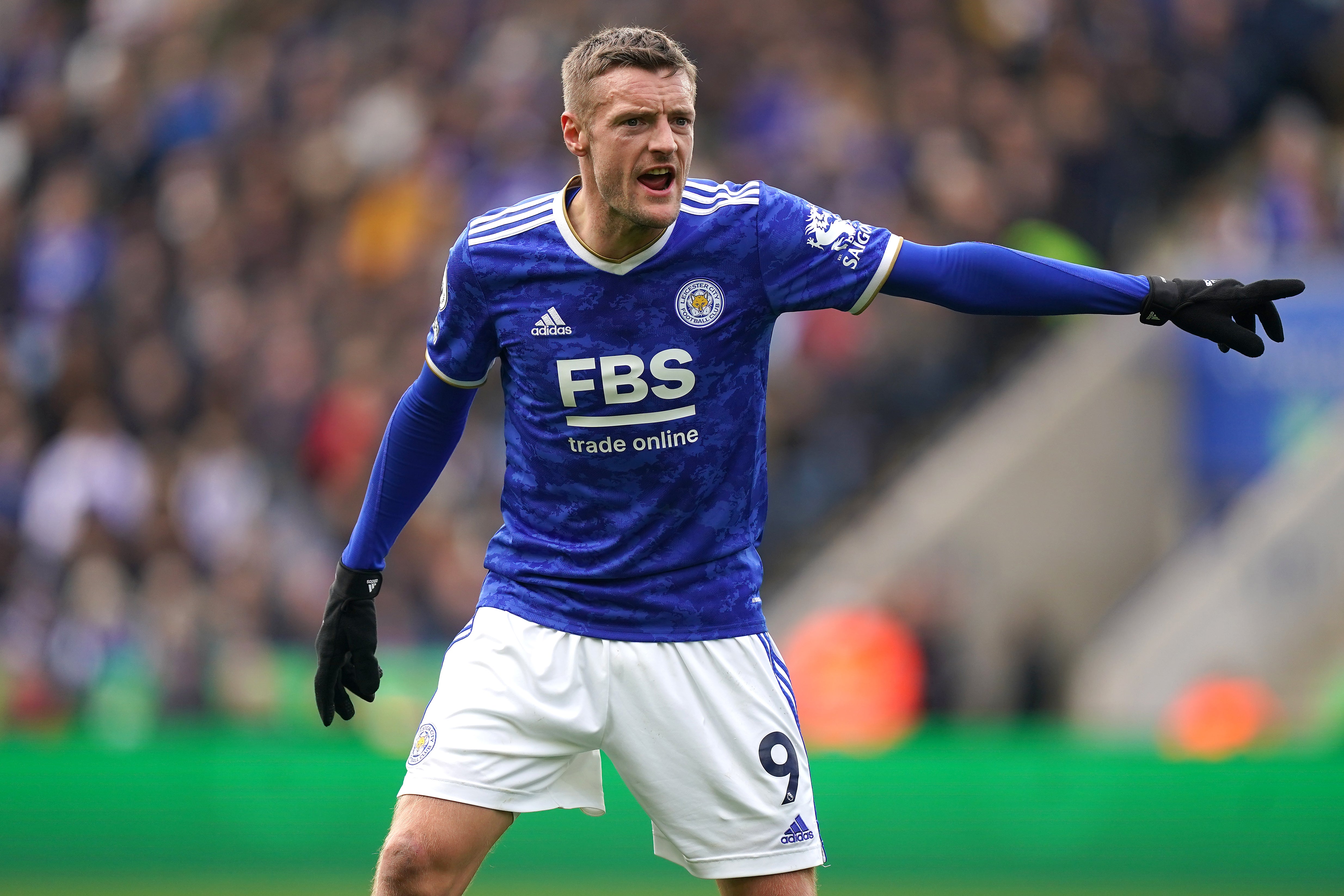 Jamie Vardy sustained a knee problem in Leicester’s 1-0 win over Leeds (Mike Egerton/PA).