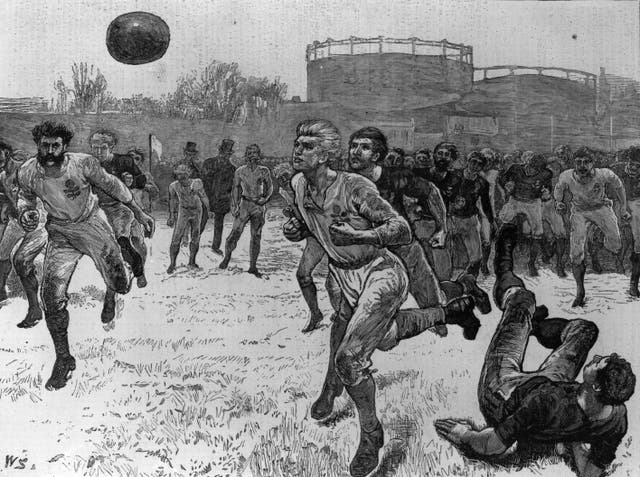 <p>A football match in 1872: an amateur ethos underpinned by ‘Muscular Christianity’ </p>