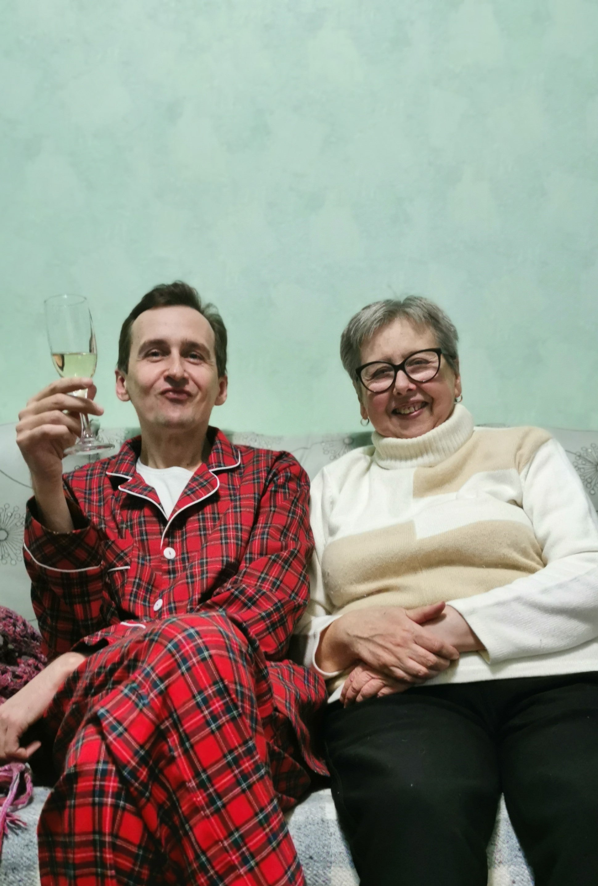 <p>Andriy y su madre</p>