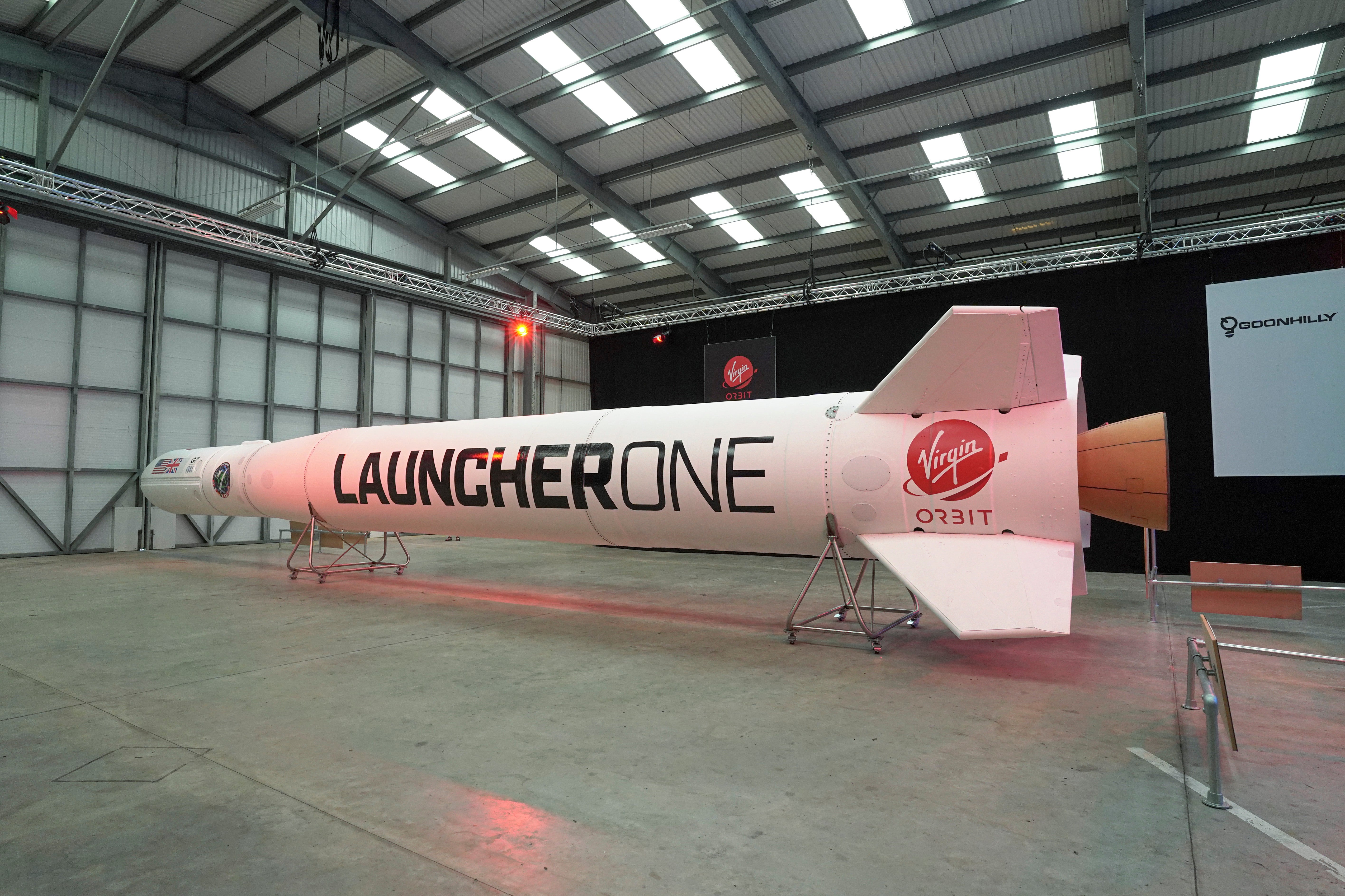<p>A Virgin Orbit rocket at Spaceport Cornwall</p>