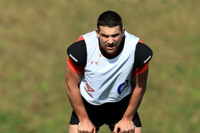 <p>Charlie Ewels in England training</p>