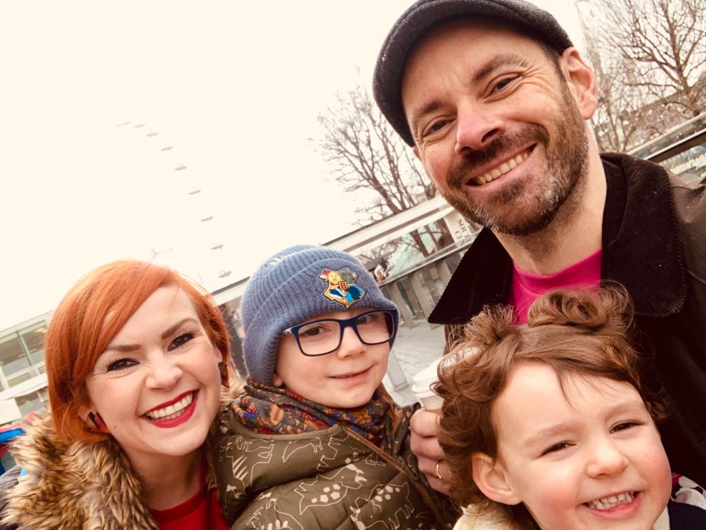 Hayley McCarthy with her husband and children (Family handout/PA)