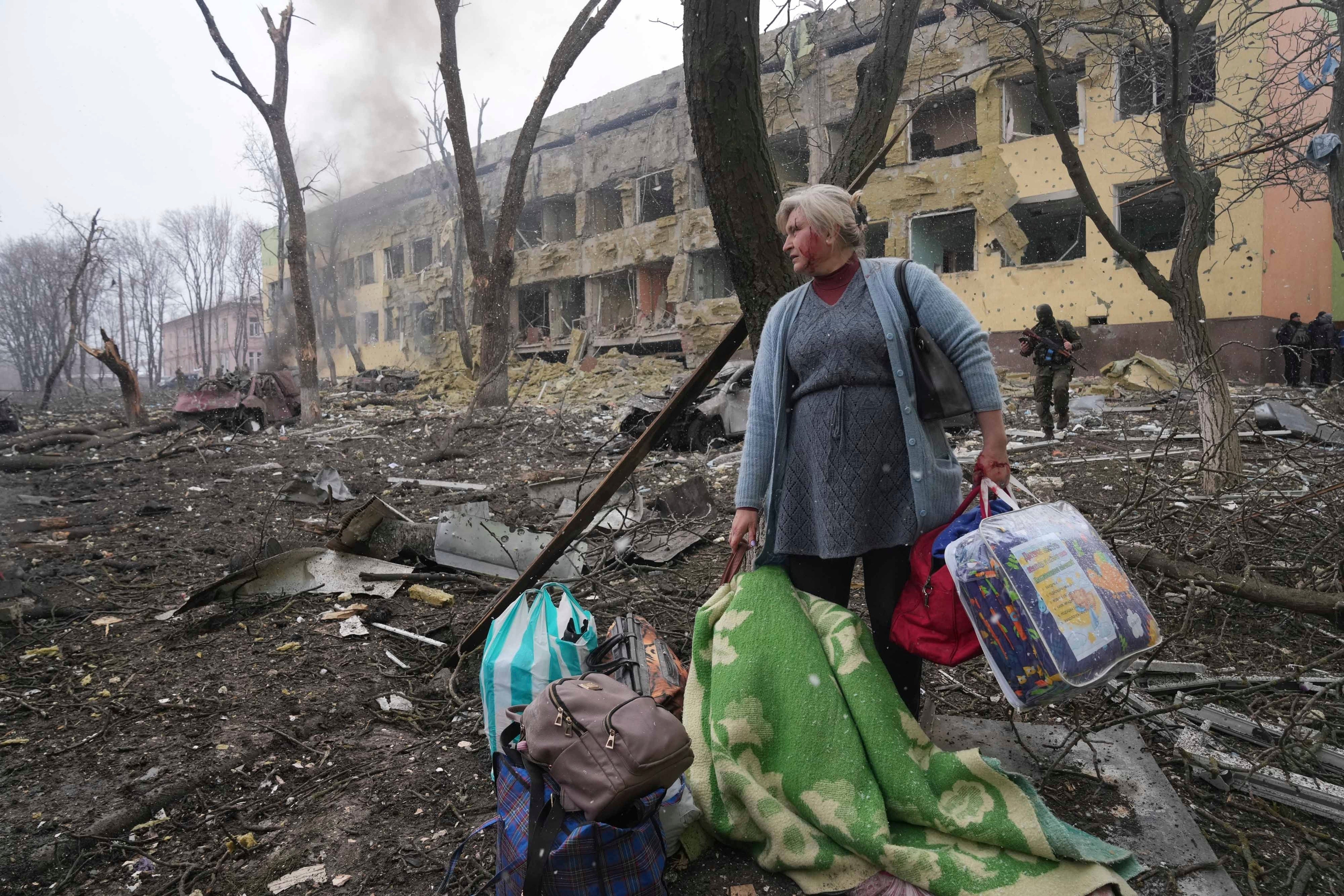 Armed forces minister James Heappey said the bombing of a maternity hospital in Mariupol is a war crime (Evgeniy Maloletka/AP)