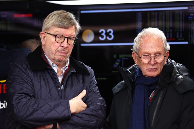 <p>F1 Managing Director Ross Brawn and Red Bull Racing Team Consultant Dr Helmut Marko</p>