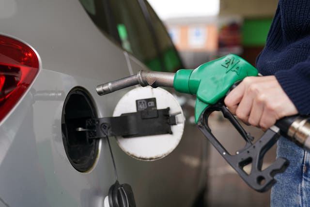 UK forecourts sold petrol at an average price of 159.6p per litre on Wednesday, figures from Experian Catalist show (Joe Giddens/PA)