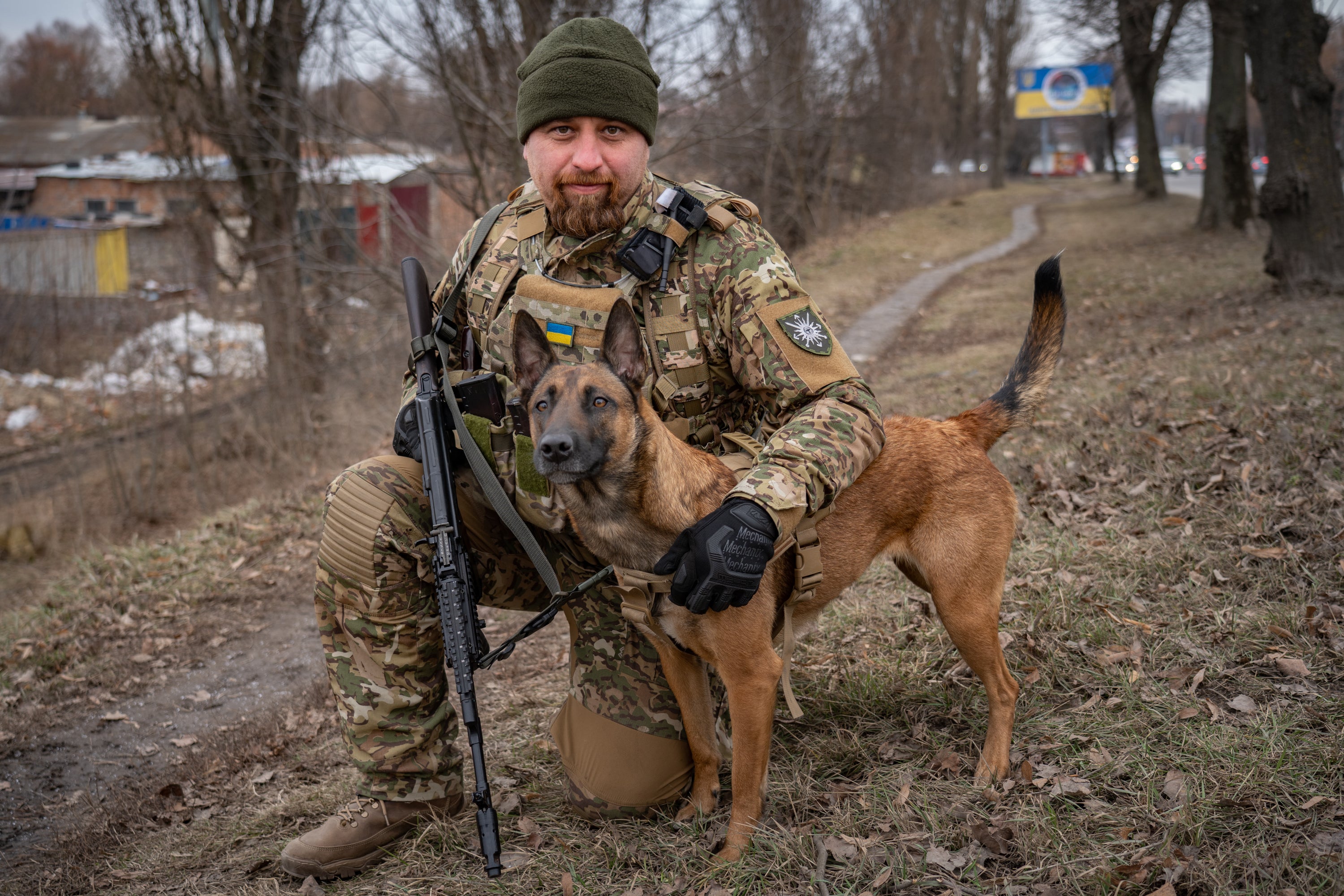 Army veteran and territorial defence member Leonid is training new recruits in Khmelnitsky