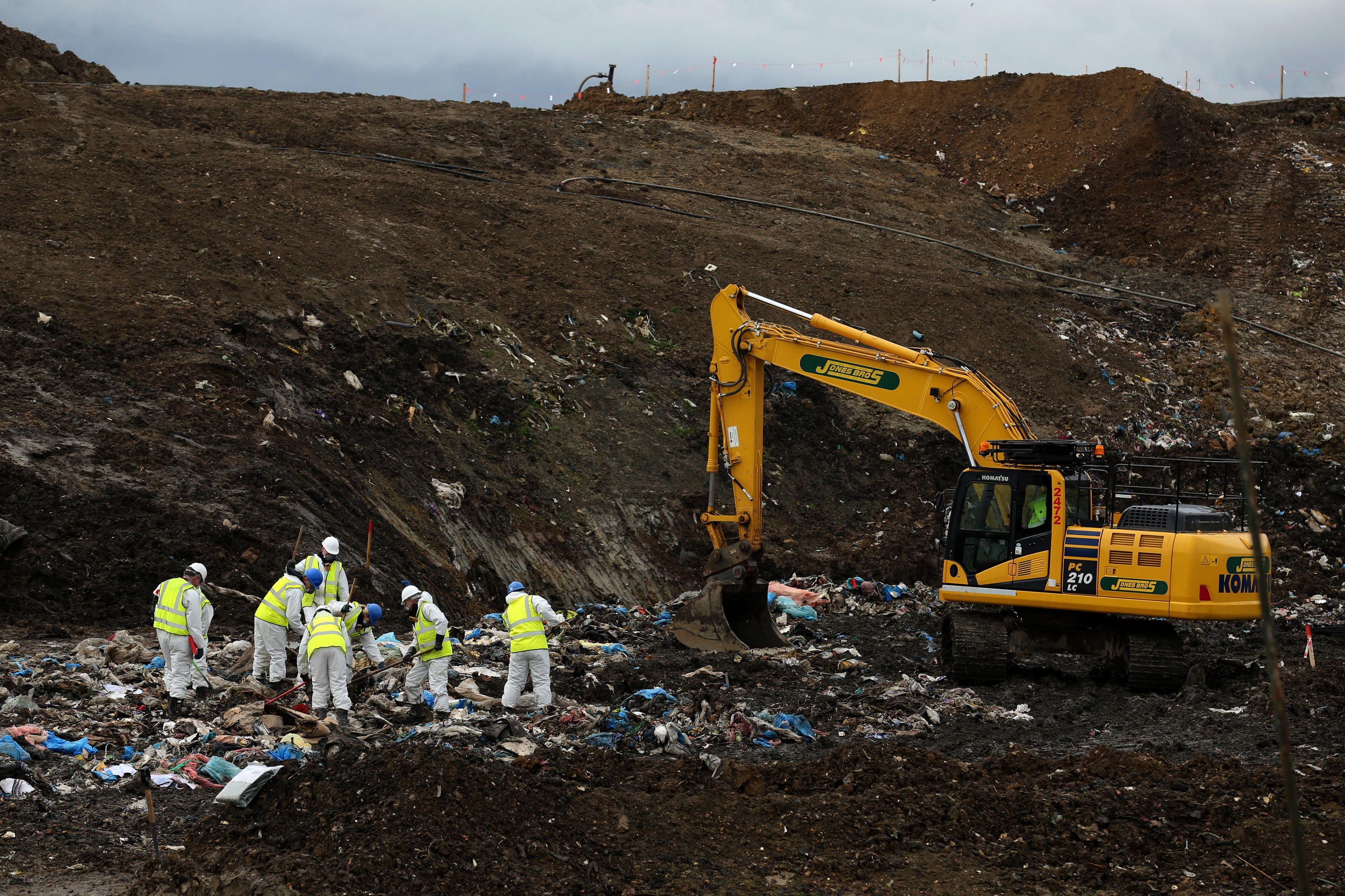 Police search a landfill site in Milton, Cambridgeshire, for missing RAF gunner Corrie McKeague (Chris Radbury/PA)