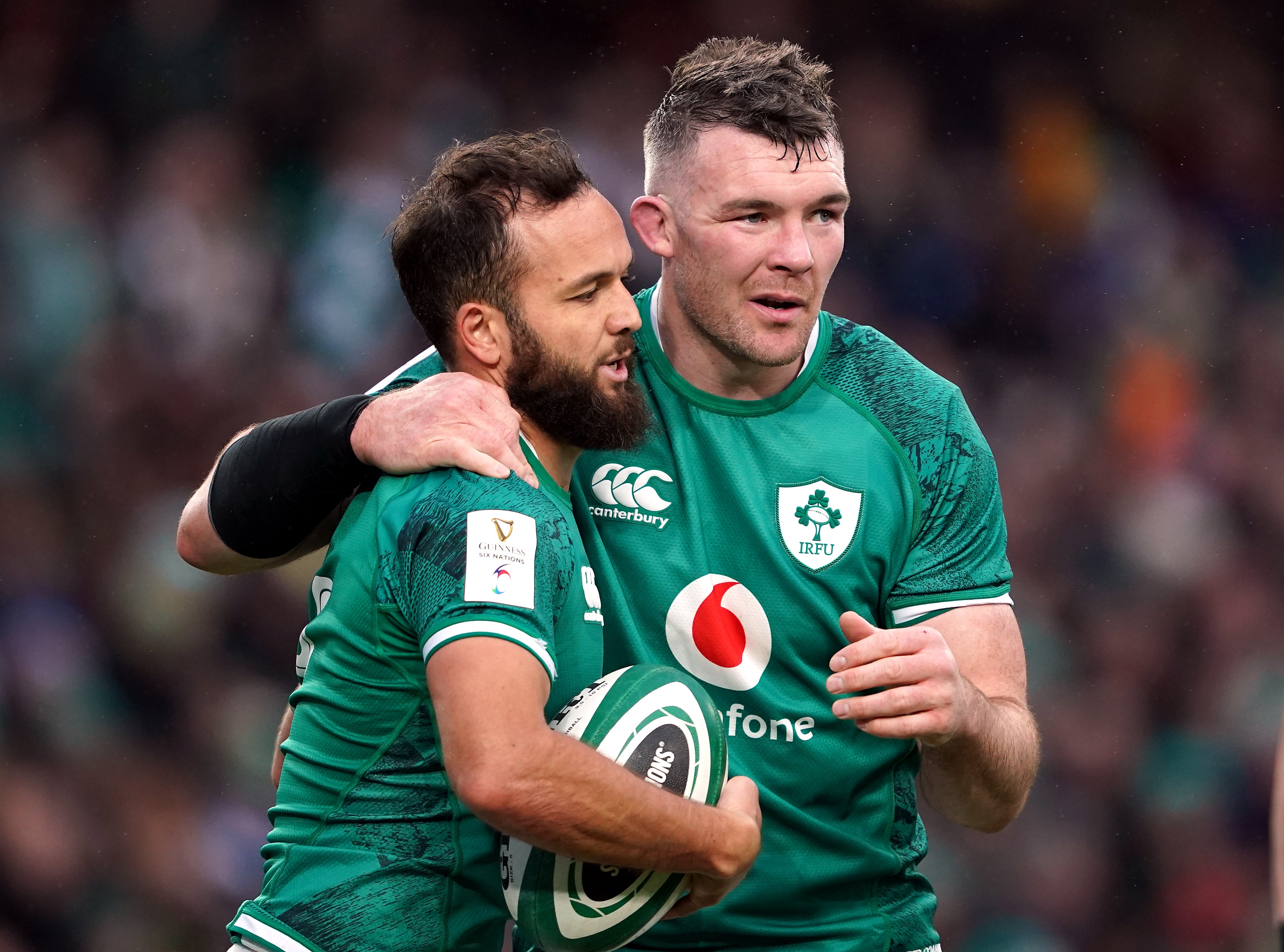 Peter O’Mahony, right, is preparing to face England (Brian Lawless/PA)