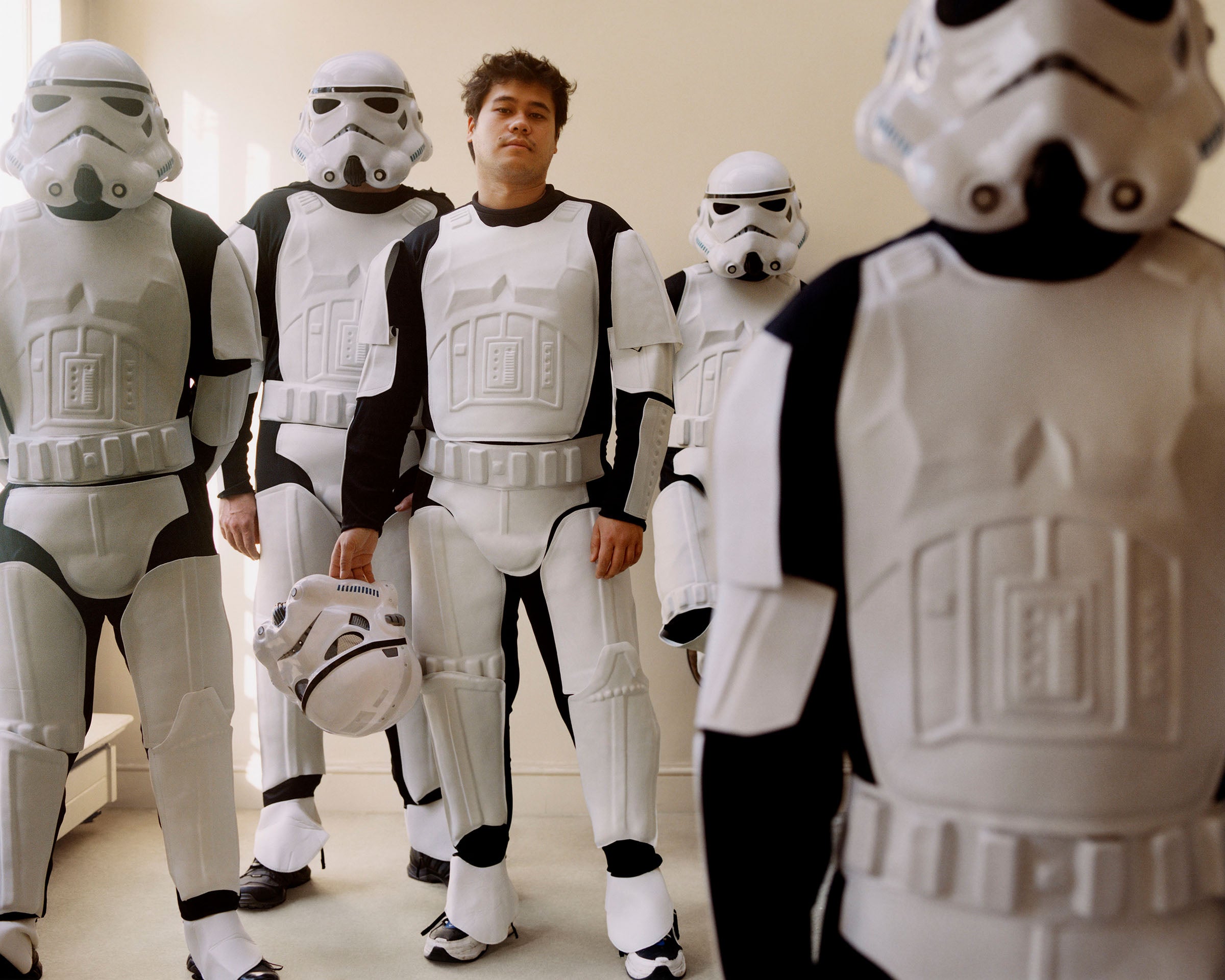 Thurstan Redding joins a group of cosplaying Storm Troopers from ‘Star Wars’