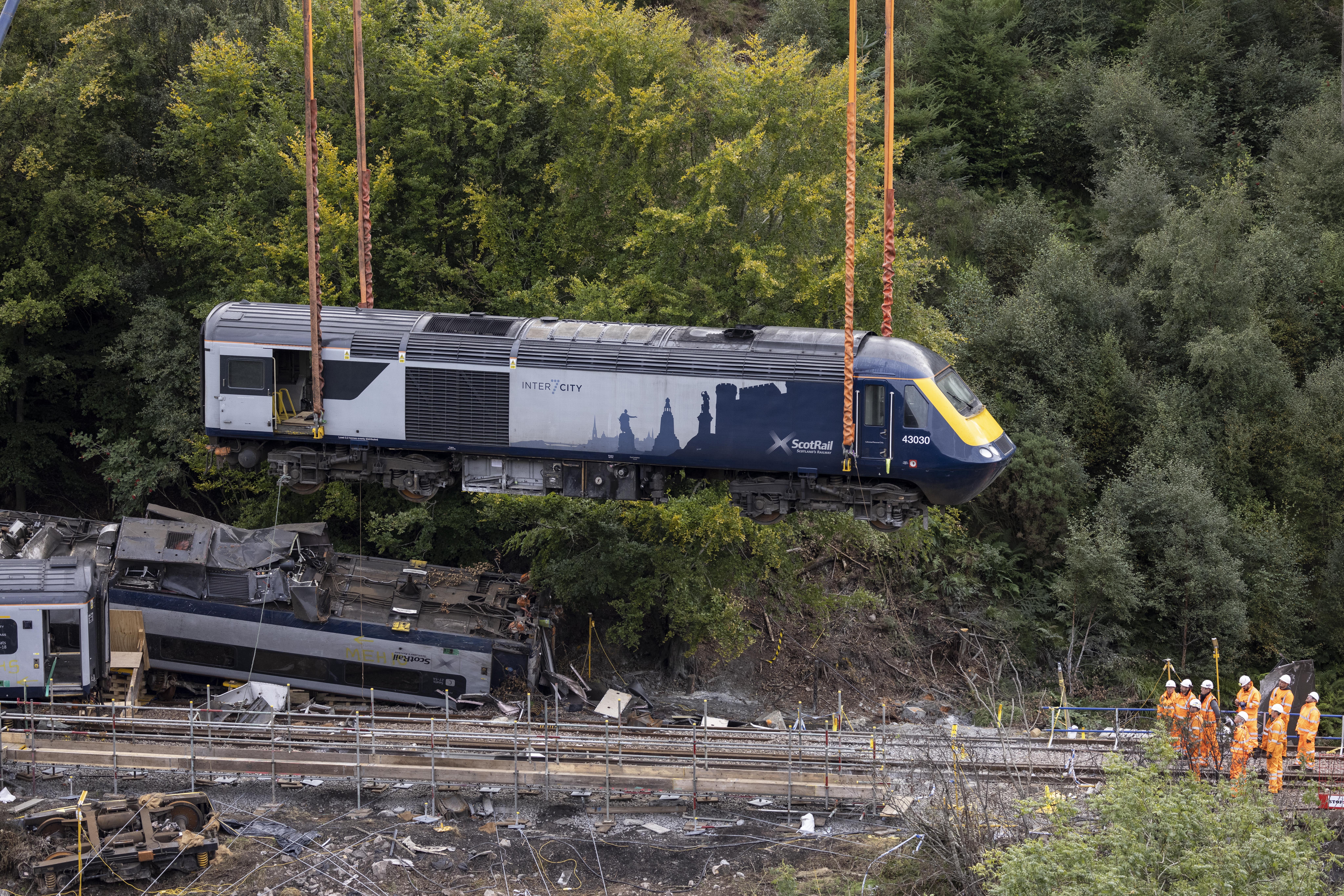 Three people died when the train derailed near Stonehaven, Aberdeenshire (Derek Ironside)