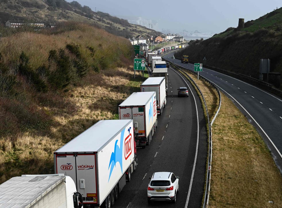 <p>Queues have become a familiar sight in Dover </p>