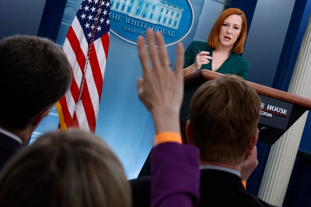 <p>White House Press Secretary Jen Psaki talks to reporters in the Brady Press Briefing Room at the White House on March 10, 2022 in Washington, DC</p>