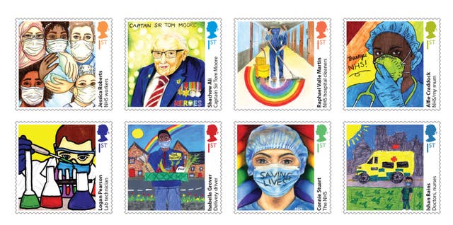 Winners of children’s stamp competition (Handout/PA)