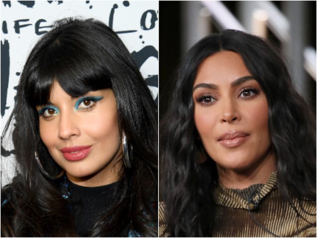 <p>Jameela Jamil and Kim Kardashian</p>