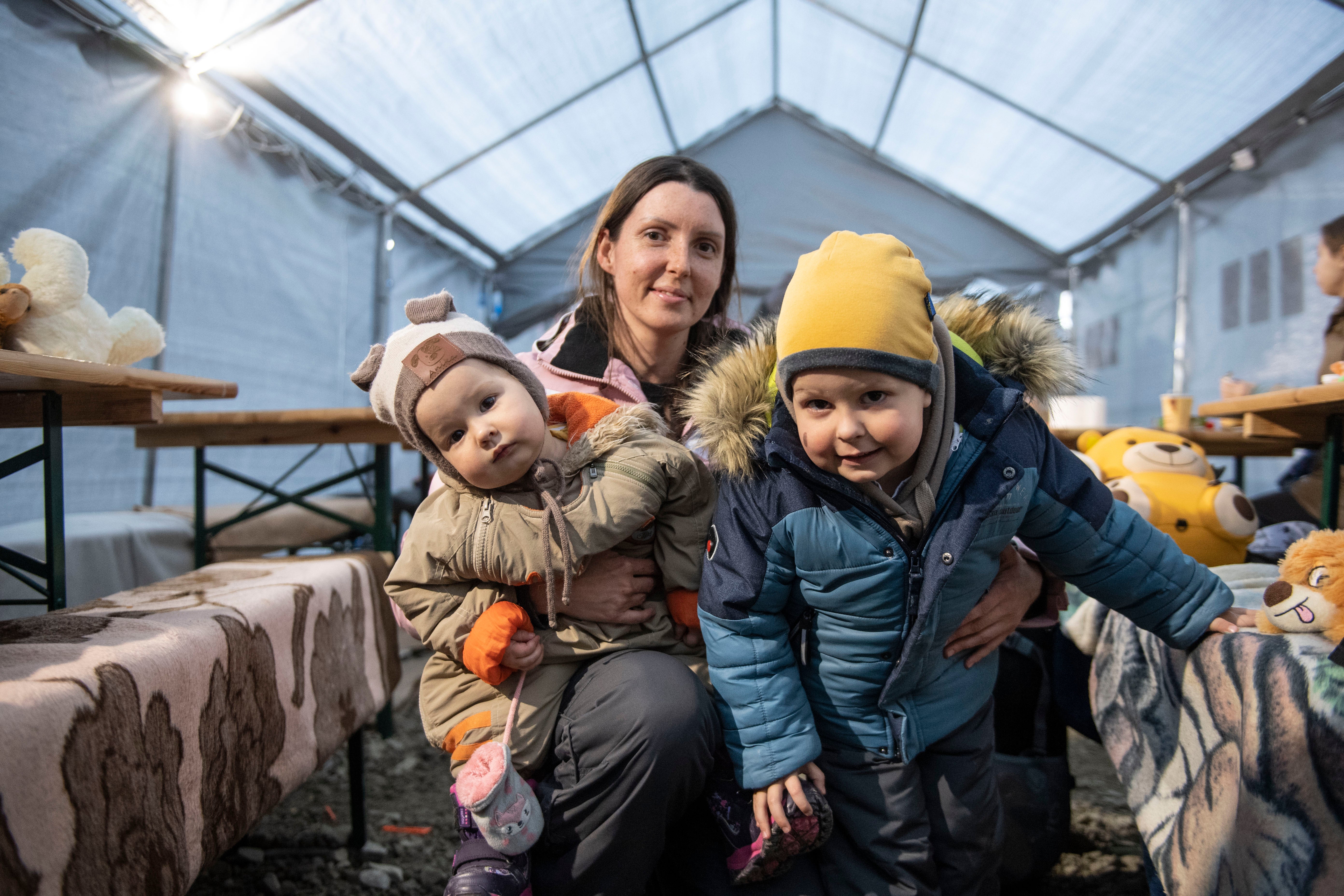 The heated tent at the border in Kroscienko offers many the only respite they’ve had in days