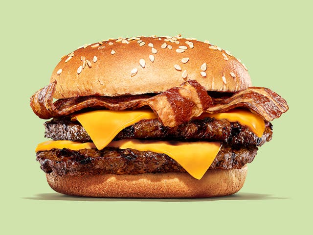 <p>Burger King’s new Cheeeze and Bakon vegan burger</p>