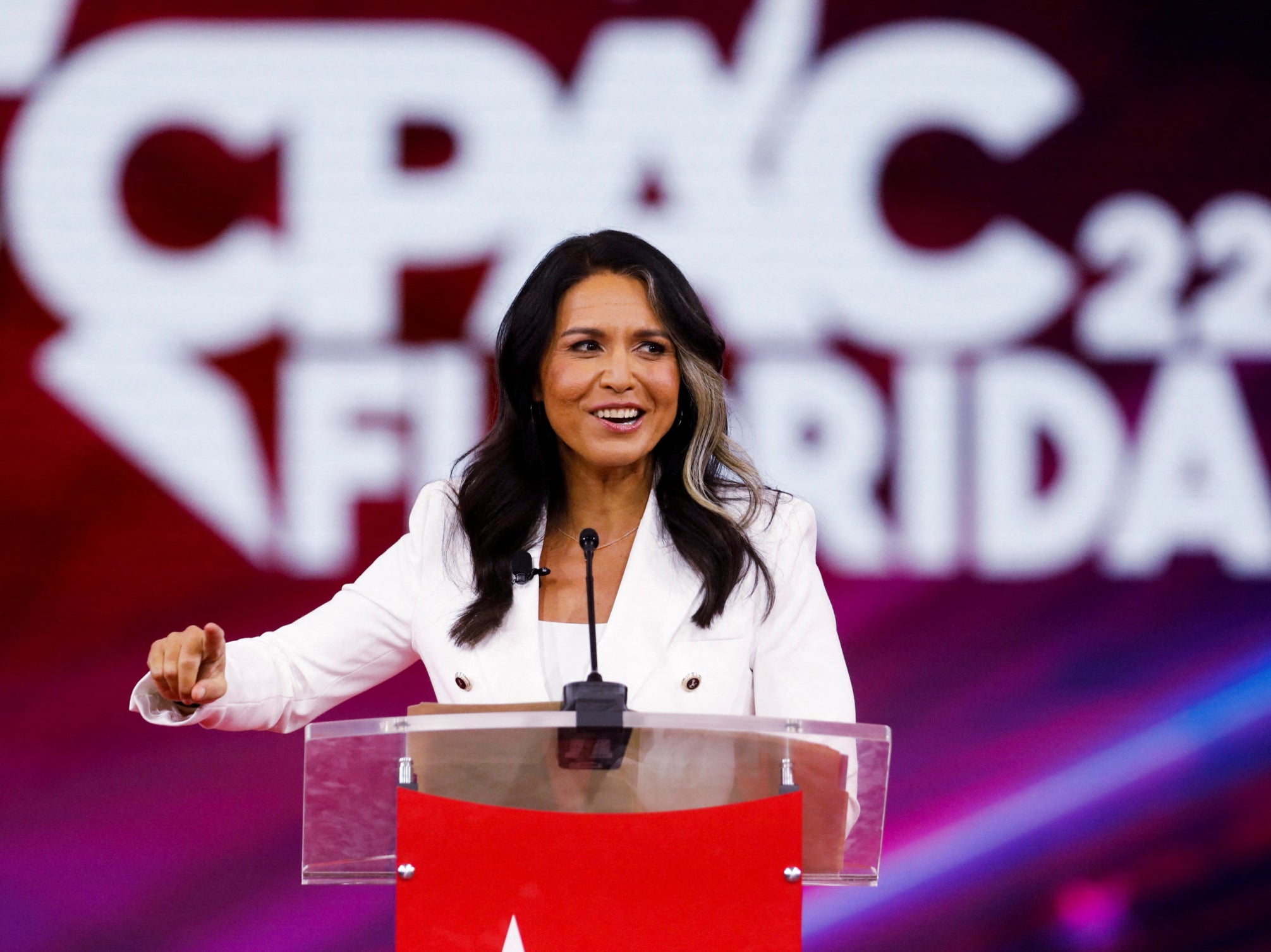 Tulsi Gabbard speaks at the Conservative Political Action Conference (CPAC) in Orlando in February