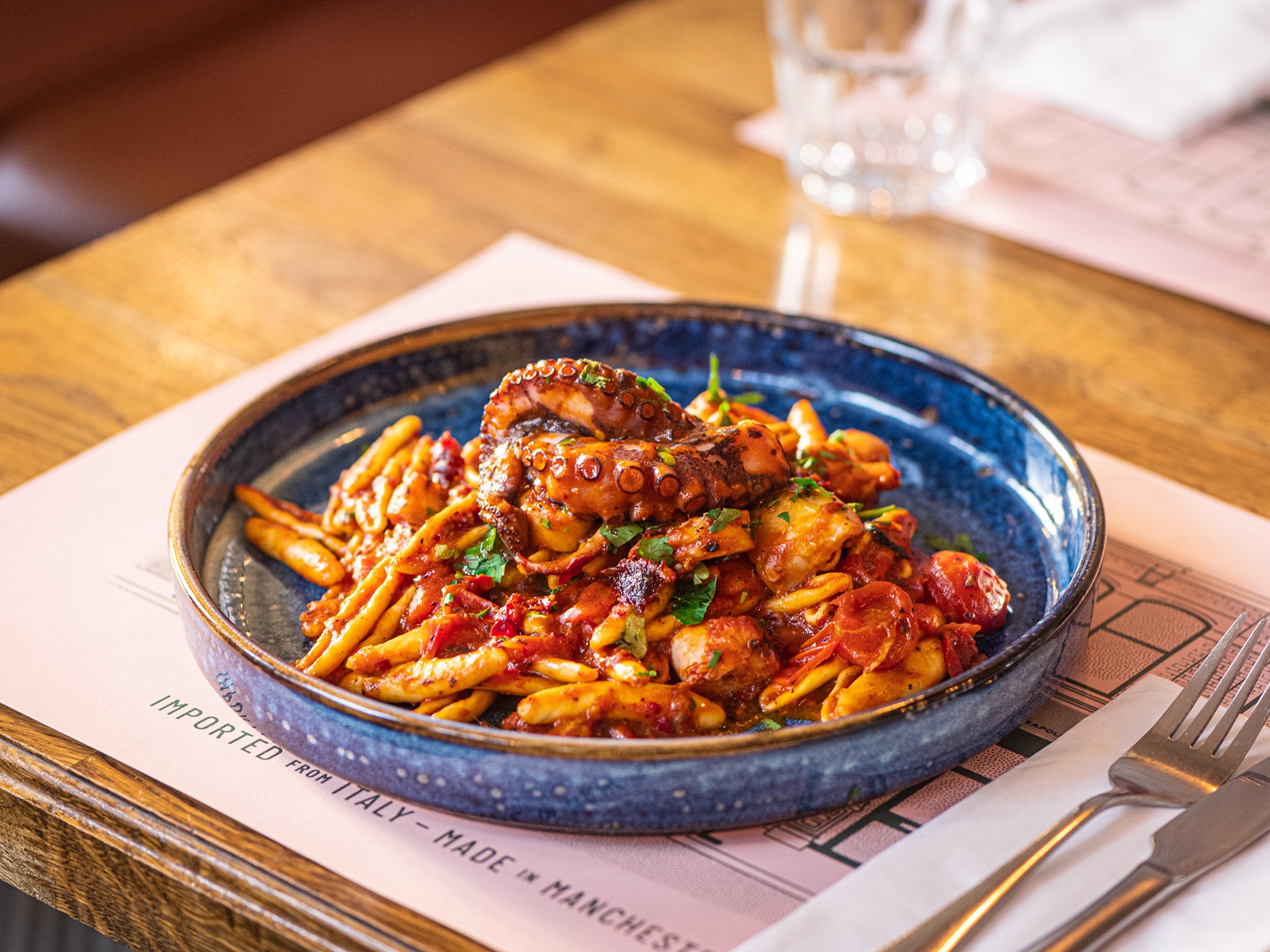 Much of the pasta is made from scratch, and the ingredients imported fresh from Italy