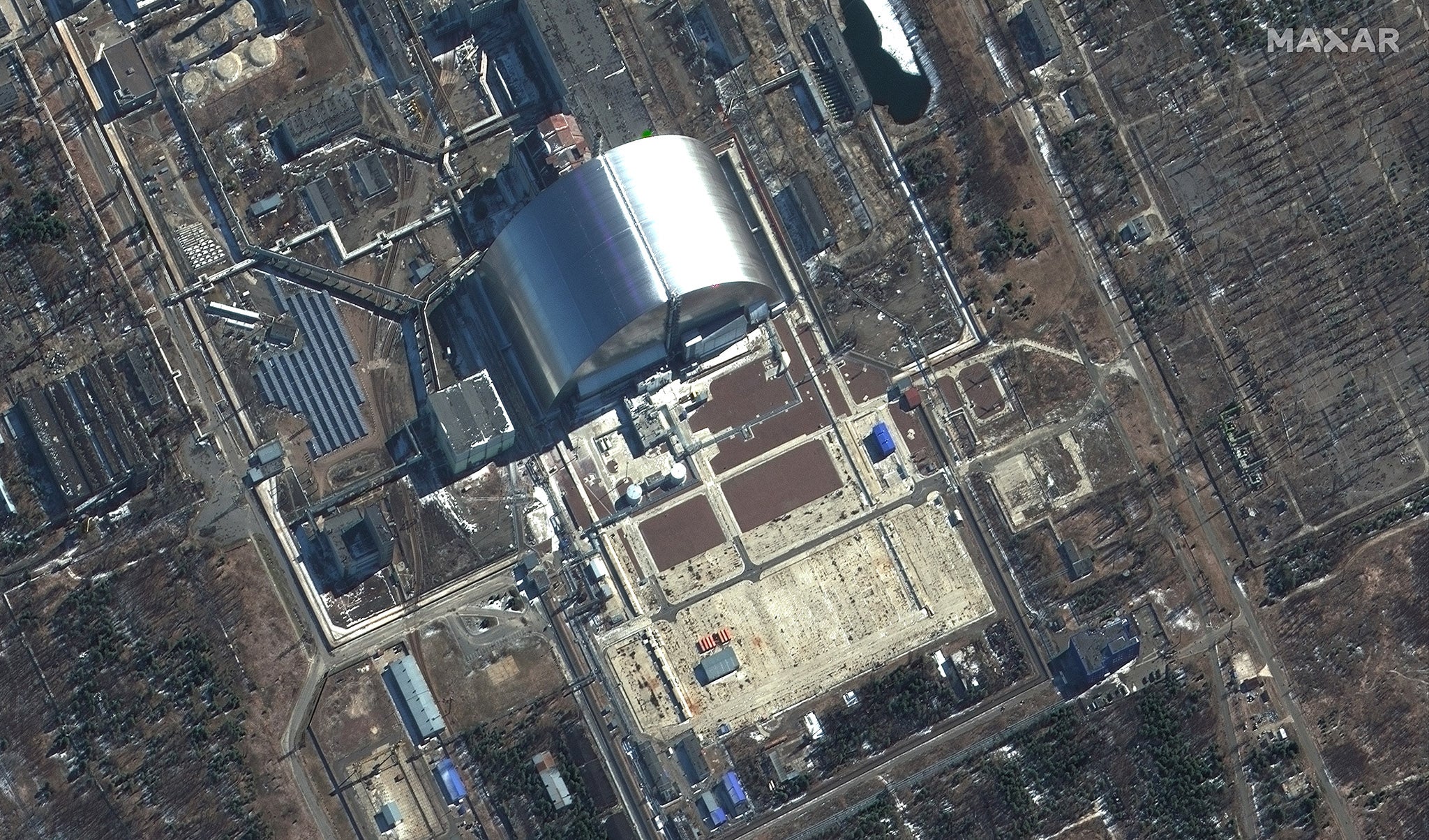 A satellite image of Chernobyl Nuclear Power Plant yesterday