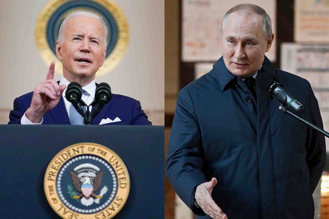 <p>Joe Biden and Vladimir Putin </p>
