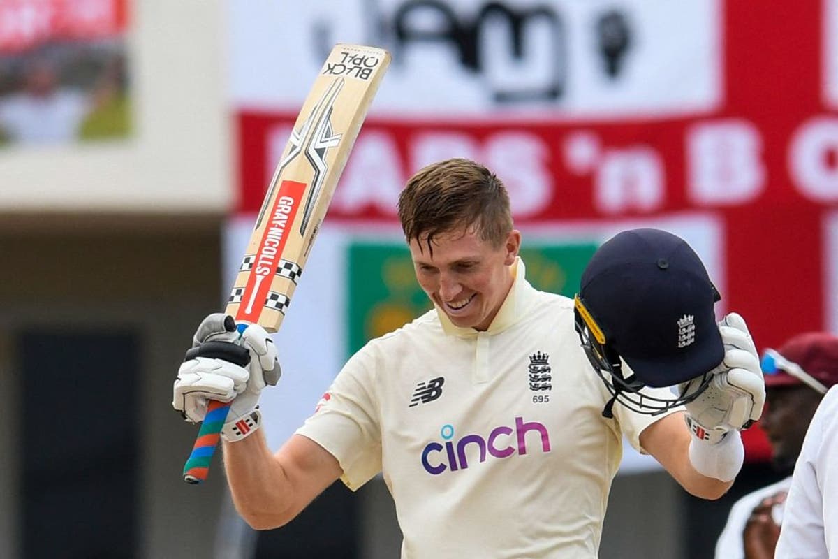 Zak Crawley hits century to offer England slim chance of first Test victory against West Indies 