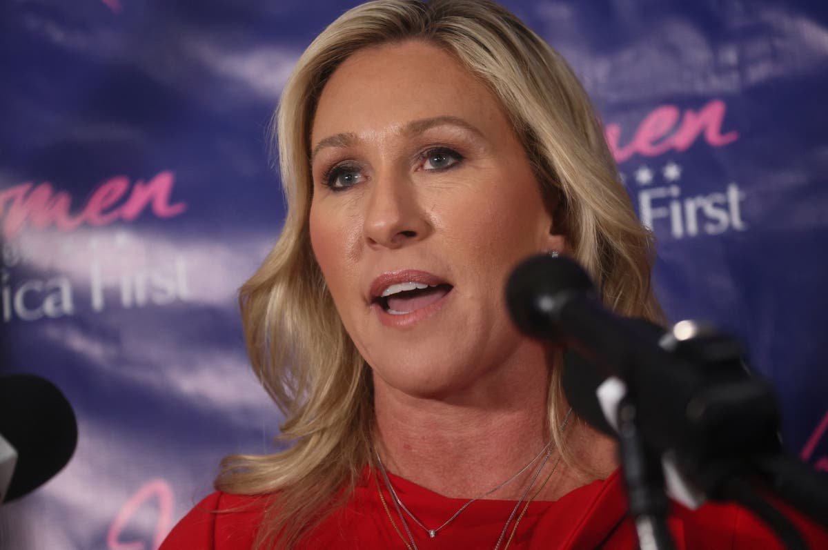 Marjorie Taylor Greene accuses fellow Republicans of &lsquo;beating the drums of war&rsquo; over Russia in new ad