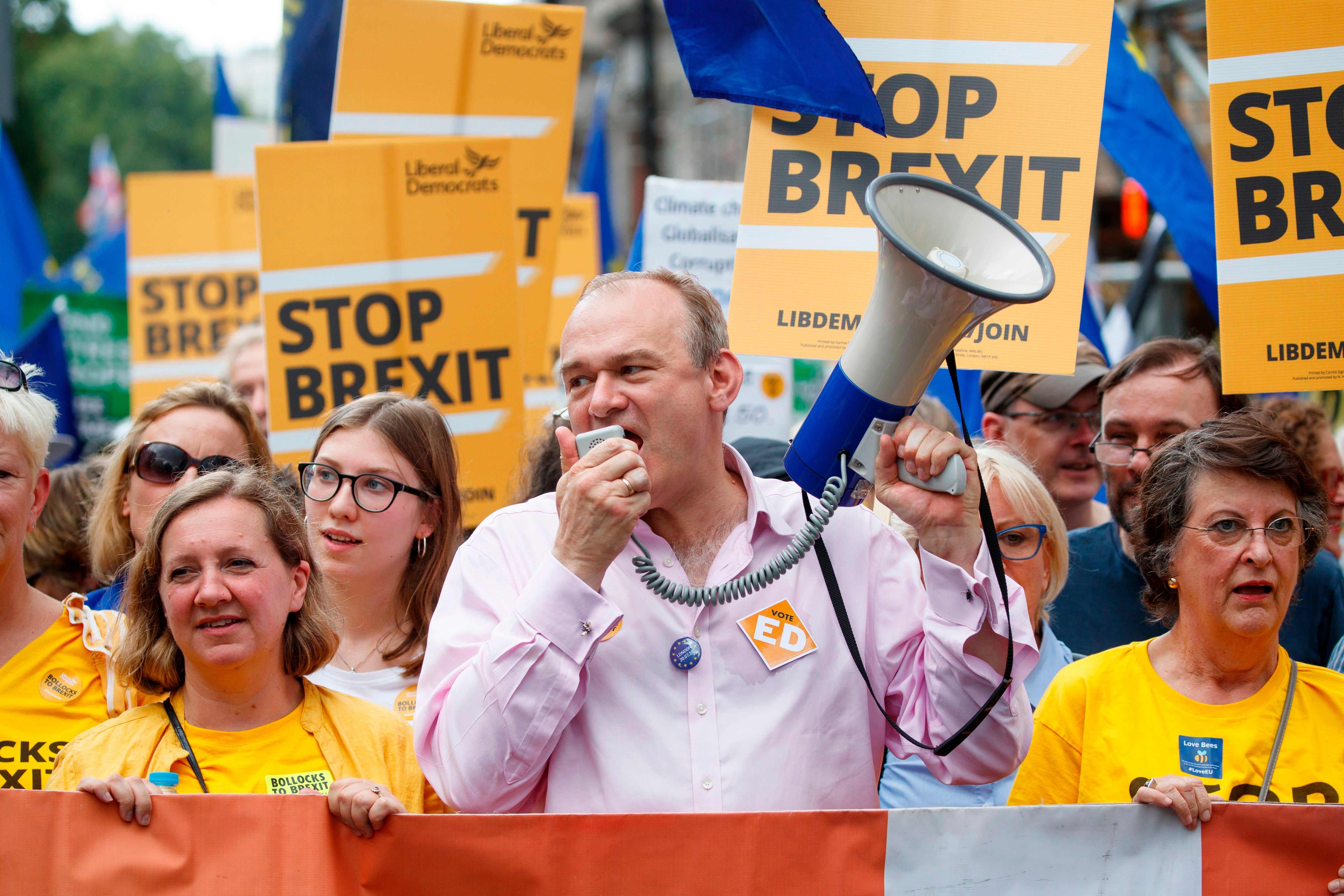 Ed Davey campaigning against Brexit