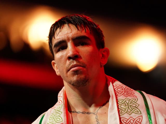 <p>Michael Conlan was stopped by Leigh Wood in the final round of their title fight</p>