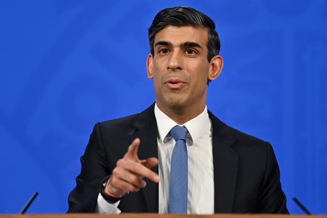 Chancellor Rishi Sunak has said British firms should ‘think very carefully’ about investments which would support Vladimir Putin’s regime (Justin Tallis/PA)