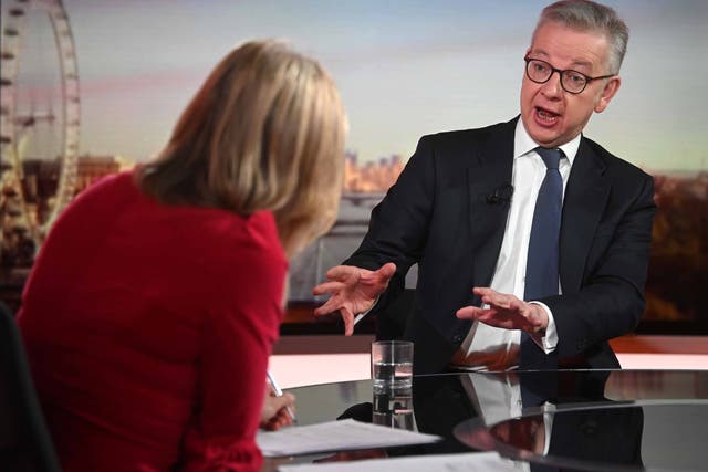 Michael Gove denied having any knowledge of security concerns over Evgeny Lebedev (BBC/PA)