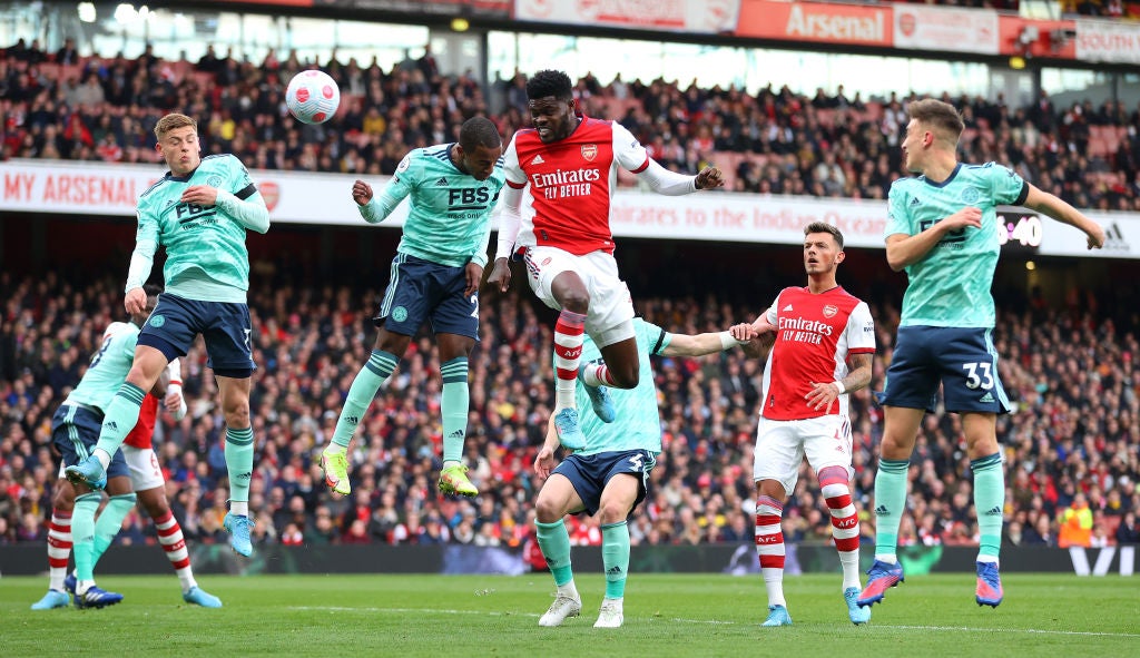 Leicester were undone from another corner as Partey opened the scoring