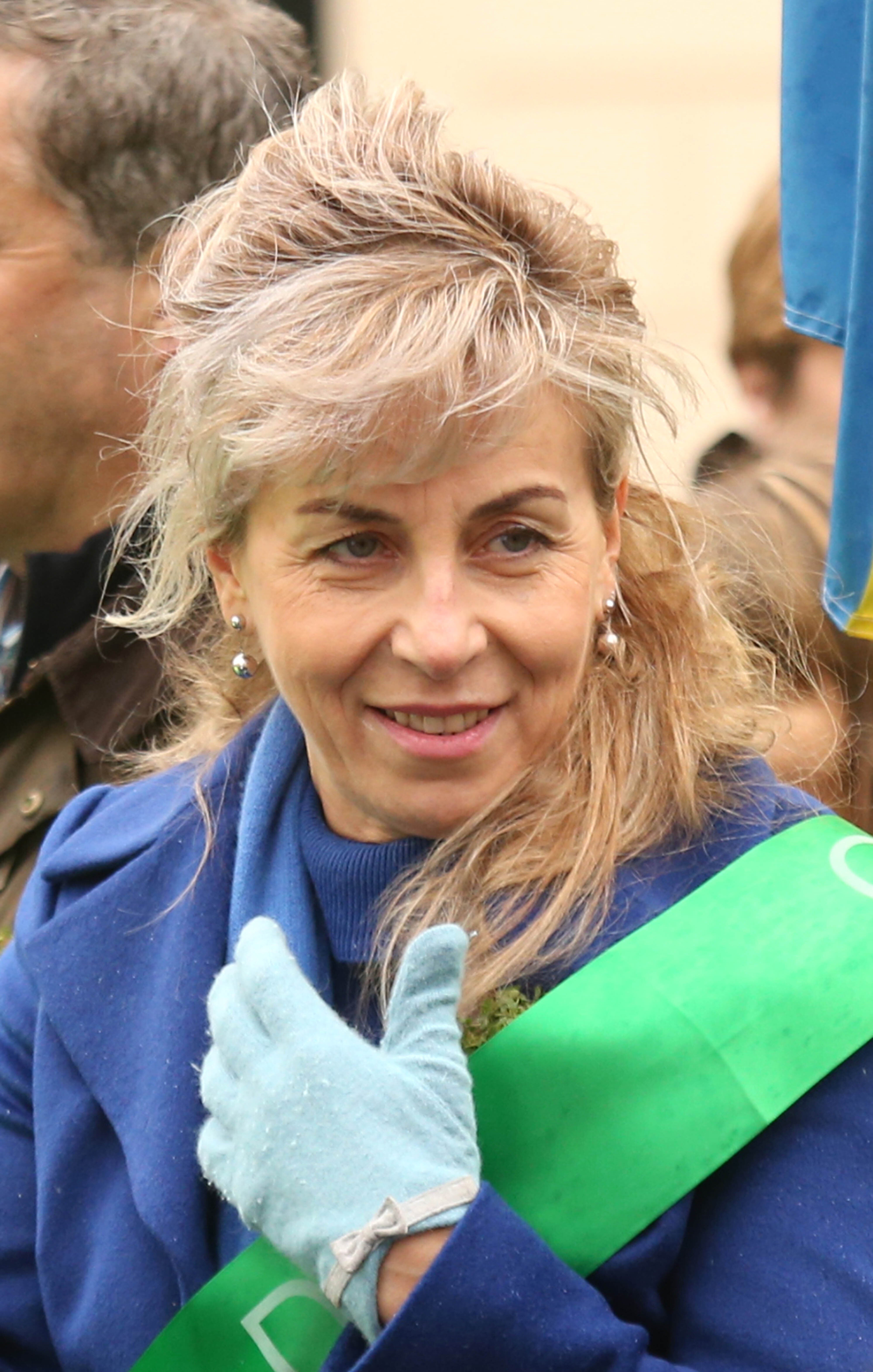 London-based Ukrainian Natalia Lesyuk was at the head of the parade (James Manning/PA)
